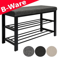 B-Ware Schuhregal offener Schuhschrank 2 Böden Sitzbank Schuhbank Schuhablage