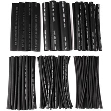 100-teiliges Schrumpfschlauch-Sortiment Schwarz Schrumpfschläuche in Tüte