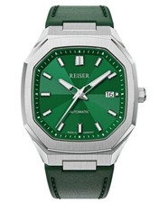 Reiser Alpen Date Automatic, Smaragd-grün, 41 mm, ital. Echtlederarmband