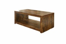 Jakarta Couchtisch mit Regal - dunkles Mangoholz Möbelsortiment LOKALE LIEFERUNG
