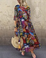 Damen Sommer Kleid , Neu , Grosse 56,leicht,50% Leinen