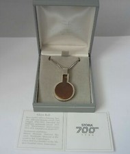 Seltene Vintage modernistische schwedische Glennrolle Sterlingsilber & Kupfer Halskette