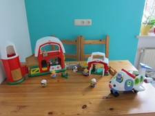 Fisher Price Little People Bauernhof Ranch Farm Stall Kinderspielzeug Flugzeug