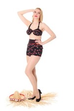 SugarShock TRIXIE Cherry Kirschen Polka Dots Pin Up 50er retro Bikini Rockabilly