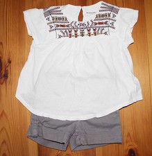 WIE NEU 2 Teile Set VERTBAUDET Gr.104 Tunika + Shorts kurze Hose Bluse