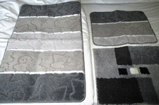 3 tlg. Badezimmer - Garnitur, grau / weiß