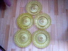 DDR Plasteteller 5 Stück gelb Durchmesser 15,5cm, Höhe 2cm sehr gut erhalten 