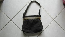 Damen Handtasche schwarz Umhängetasche ca. 23 x 23 x 7 cm Wildleder  50 er Jahre