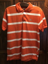 Lacoste Poloshirt Herren XL (Orange,White) Vintage