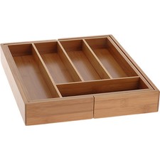 KOOPMANN 4956353 - Bambus Besteckkasten ausziehbar 34x28x40 cm - B Ware