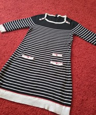 Vintage Strickkleid Kleid Streifen Paris - super schön! Gr. M