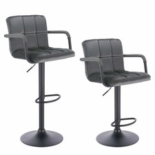 2x Barstuhl Tresenhocker Bistrohocker Designer Hocker mit Rückenlehne BH223dgr-2