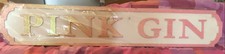 NEU großer moderner Retro Stil glitzernden rosa Gin Holz Wand Schild
