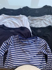 Set Longsleeve - Longshirts - Gr. L-XL - Primark - schwarz grau weiß - 7 Stück