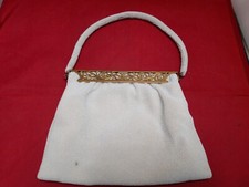 Vintage Perlen Handtasche Made in France verzierter goldener Rahmen mit Geldbörse