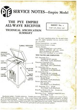 Duftende Empire All Wave Receiver Service Notes Jahr 1936