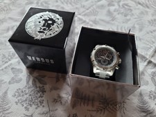 versus versace men´s aventura quartz stainless steel black dial chronograph Uhr