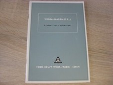 hartmetall broschüre widia platten formkörper heft buch Krupp 1956