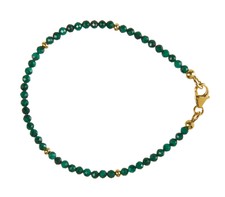 Malachit Armband 925 Silber vergoldet Armkette Z439
