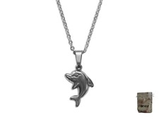  Original Enez Edelstahl-Halskette 40 - 75cm mit Delfin Anhänger 2,0cm e2841 + G