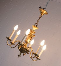 edle Messing Decken Hängeleuchte Lampe Ketten Pendellampe Art Deco 1940er Jahre