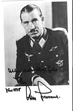 Adolf Galland,Brief mit eigenh.Grußformel orig.sign. und Bildkarte Kopie