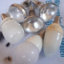 6 Glühbirnen E 14 gebraucht,vers. Formen.3 Reflektor Birnen, alle funktionsfähig