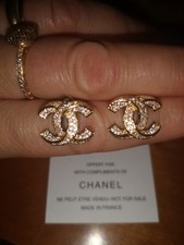 ❤️❤️Chanel Ohrringe Ohrhänger VIP CC mit Kristallen w Neu Ohrstecker ❤️❤️