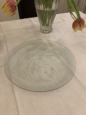 Alte Tortenplatte Pressglas Goldrand mit Ähren