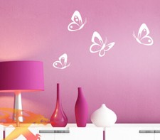 Wandtattoo Wandaufkleber Wandsticker Schmetterlinge 4er Set Wohnzimmer W3069