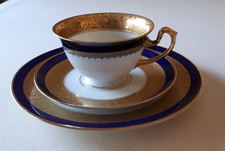 Hutschenreuther Selb  LHS Bavaria - Sammeltasse 3tlg. - Kobalt, Goldrand