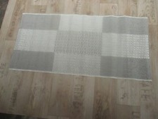 Teppich Flachgewebe Brücke 67 x 140 cm Läufer Nature Karo Muster  E176