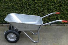 2 Rad Schubkarre,verzinkt,120kg,für Bau,Garten und Stall,sehr Flach,Luftbereift