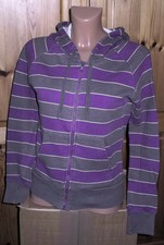 guterh H&M Sweatshirtjacke Shirtjacke*S 36*Lila/grau Streifen*Kapuze*Hoodi*Pulli