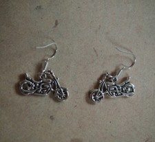 Ohrringe Motorrad, Bike, Kraftrad *Neu* Ohrhaken aus Chirurgenstahl versilbert