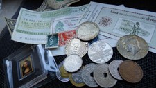 Goldbarren,Münzen,Geldscheine,Briefmarken Konvolut