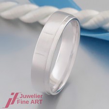 Fischer Ring - Trauring/Partnerring/Ehering- 14K/585 Weißgold - mattiert/poliert