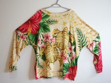 Damen Shirt Langsarmshirt Oberteil Oversize Gr. 4XL Schildkröte Frangipani