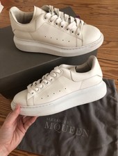 Alexander McQueen Sneaker 40 Weiß Leder Plateau Damen Rosé Turnschuh Designer