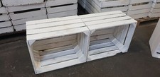 2 x  Obstkisten "Johanna" gebraucht- WEISS Shabby Chic Weinkisten Holzkisten 