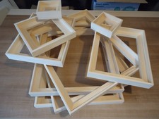 Schattenfugenrahmen 10x10 bis 40x50cm natur Bilderrahmen für Keilrahmen Leinwand