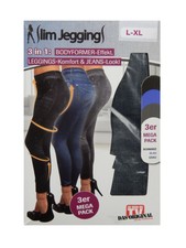 Slim Jeggings 3er Set L/XL 40-44 Damen Jeans Jeansoptik Stretch Leggings Hose