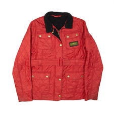 Barbour International Belted Fleecefutter rot Steppjacke Mädchen 2xl
