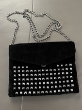 Esprit Handtasche Umhängetasche schwarz Nieten 