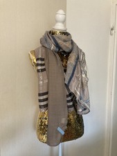 Yess Tuch/ Schal 4 Muster Beige/ Blau/ Karo/ Schwarz/ Silber ca. 175x100cm TOP!