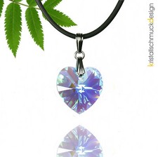 Herz Anhänger 18 mm hergestellt mit einem Swarovski Kristall