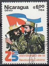 Nicaragua gestempelt Ernesto Che Guevara Guerilla Videl Castro Revolution / 280