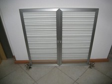 Ikea Effektiv hohes Paar Aluminium Glas Türen Alu Tür Streifen Motiv satiniert.