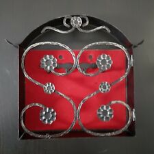 Schlüsselkasten Metall Schmieden Vintage 4 Haken 22x24x4,5 cm schwarz rot
