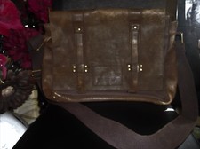 Nächste harte Braun Leder & Canvas Schulter Schulranzen gute Größe Lasten Taschen